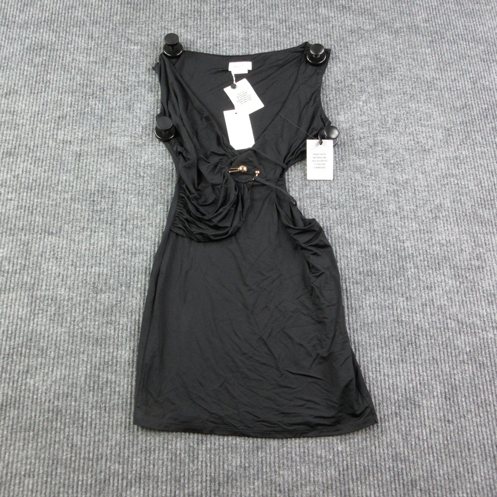Lovers And Friends Dress Womens XS Black Lotte Mini Tank Ruched Beaded NWT
